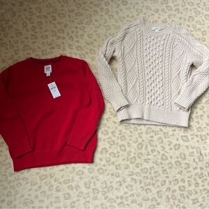 J. Crew and Gap sweaters (red NWT, size 4-5)
